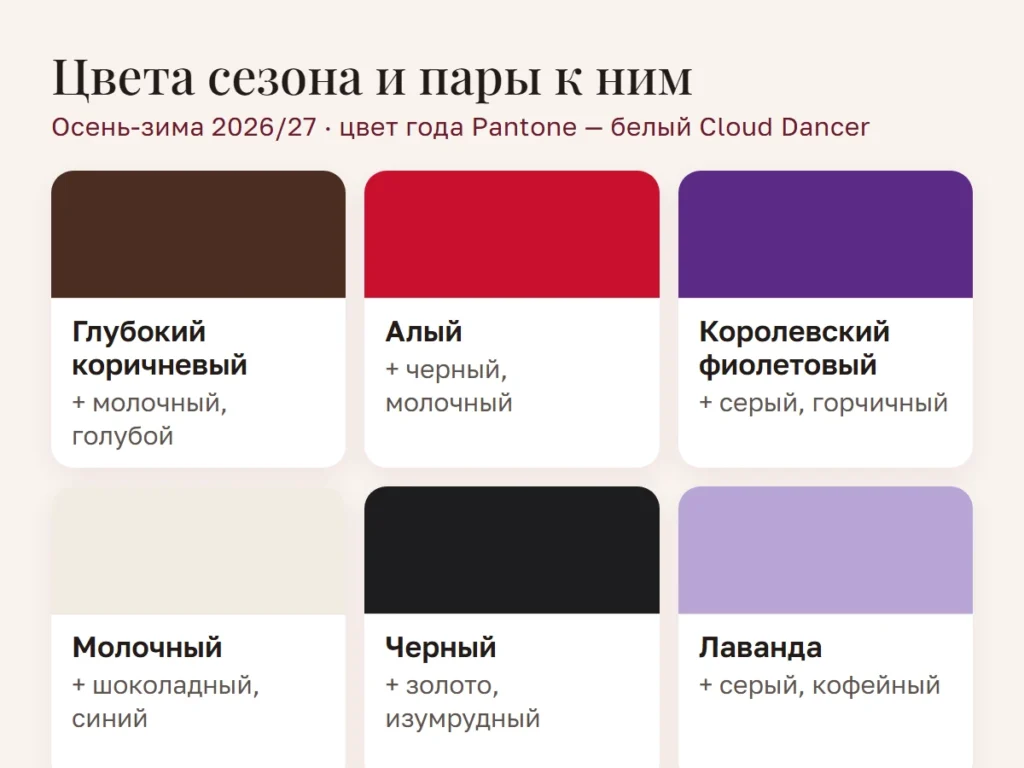 Цвета сезона и сочетания к ним